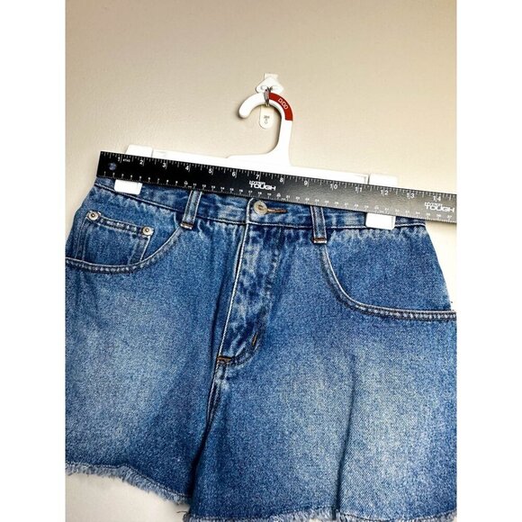 Yoyo Jeans Cut Off High Waist Denim Shorts Womens Juniors 5 Raw Hem - Picture 6 of 11